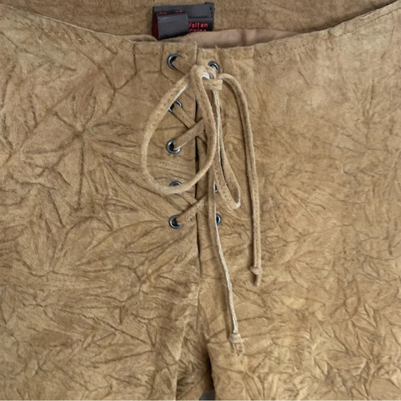 Danier Suede Textured Leather Retro Pants Boho Hippie 6 - Picture 11 of 15